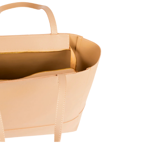 Beige Shoulder Bag with Zip Closure image 2