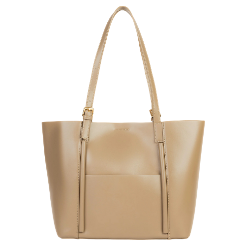 Beige Shoulder Bag with Adjustable Handles image 0
