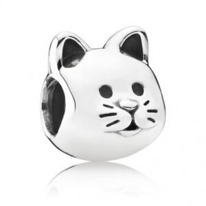 Curious Cat Charm Hallmarked S925 Sterling Silver
